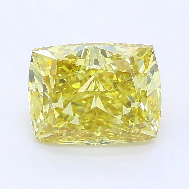 1.93 carat fancy intense yellow cushion lab grown diamond VS1 clarity