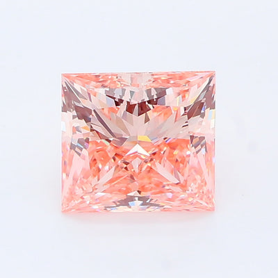 1.72 carat fancy vivid pink princess lab grown diamond VVS2 clarity