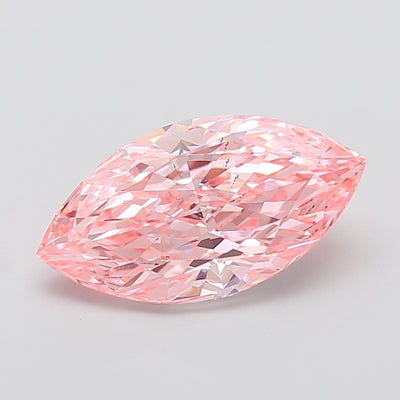 3.82 carat fancy vivid pink marquise lab grown diamond VS2 clarity