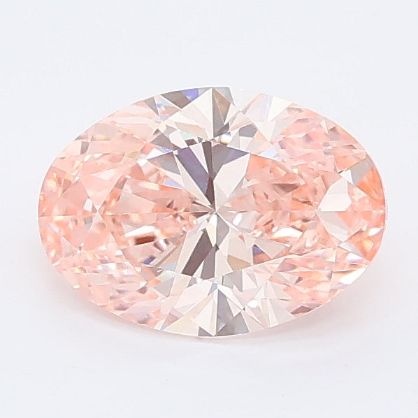 1.05 carat fancy vivid pink oval lab grown diamond VVS2 clarity