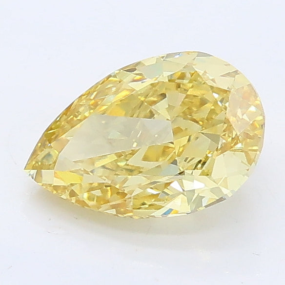 1.26 carat fancy intense yellow pear lab grown diamond VVS2 clarity