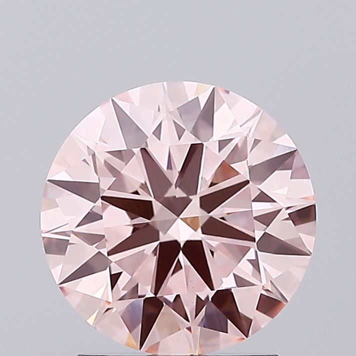 1.97 carat fancy intense pink round lab grown diamond VS1 clarity