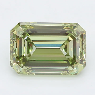 3.49 carat fancy vivid green emerald lab grown diamond VVS2 clarity