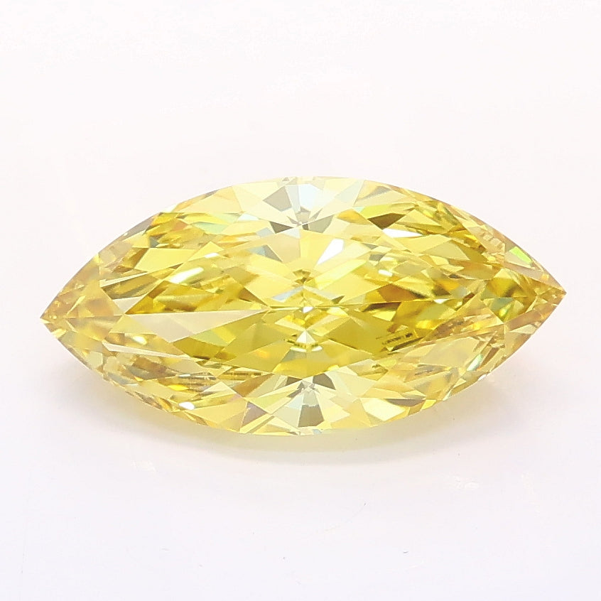 2.00 carat fancy intense yellow marquise lab grown diamond VVS2 clarity