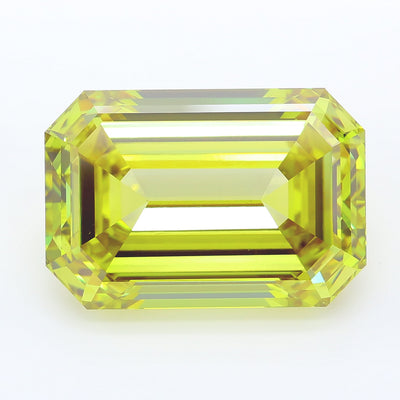 16.05 carat fancy vivid yellow emerald lab grown diamond VVS2 clarity