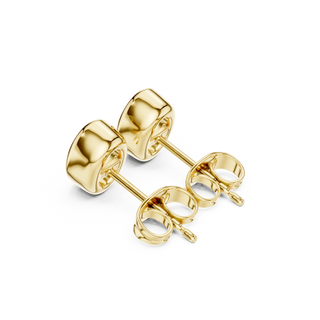 Back-View: Oval Diamond Studs with Prong Setting in 14k Yellow Gold - Lab Grown - Driona Jewels
