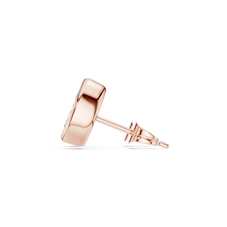 Side-Profile: Round Diamond Stud with Post Setting in 14k Rose Gold - Lab Grown - Driona Jewels