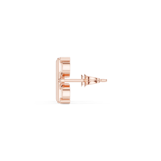 Side-Profile: Round Diamond Stud with Prong Setting in 14k Rose Gold - Lab Grown - Driona Jewels