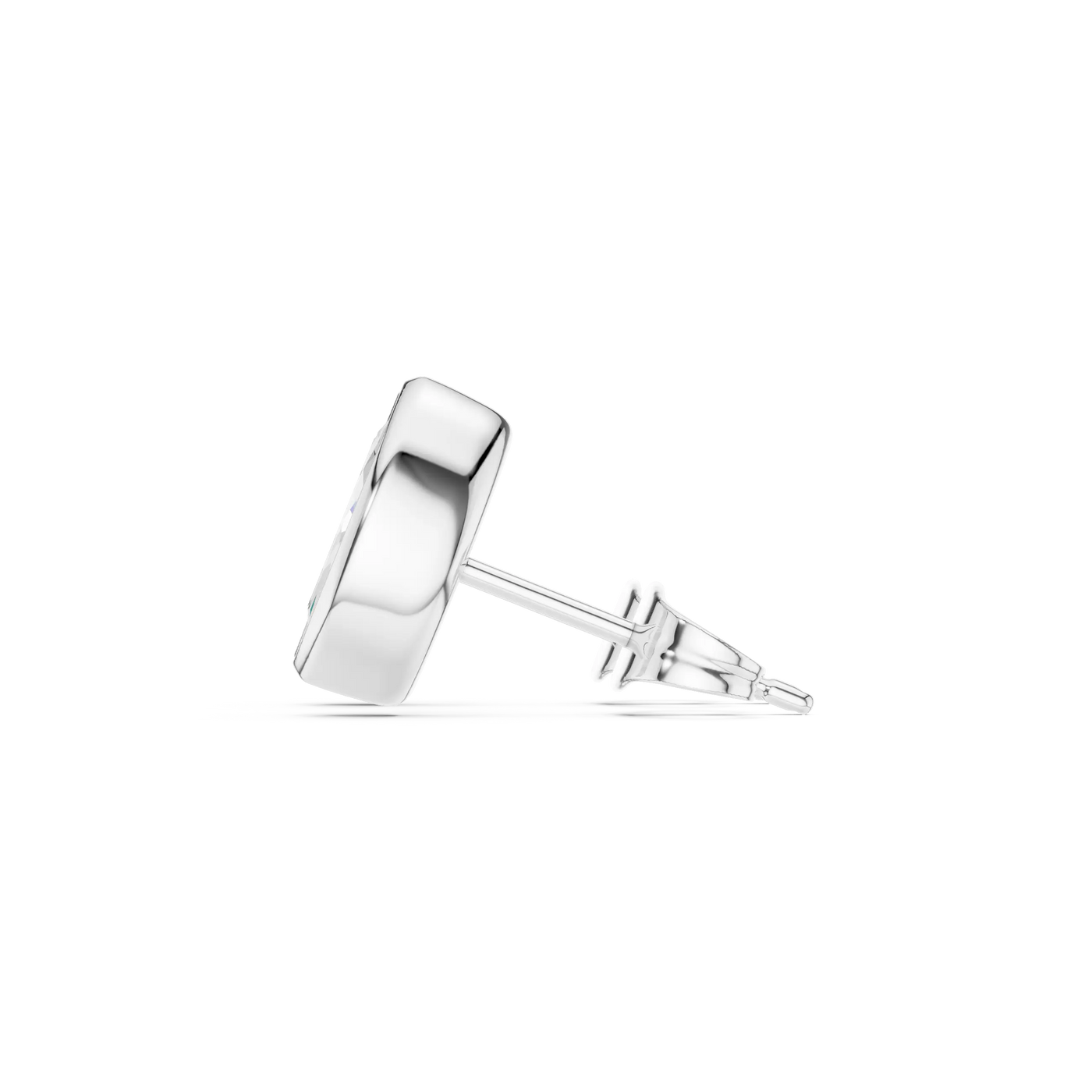 Side-Profile: Round Diamond Stud with Prong Setting in 925 Silver - Lab Grown - Driona Jewels