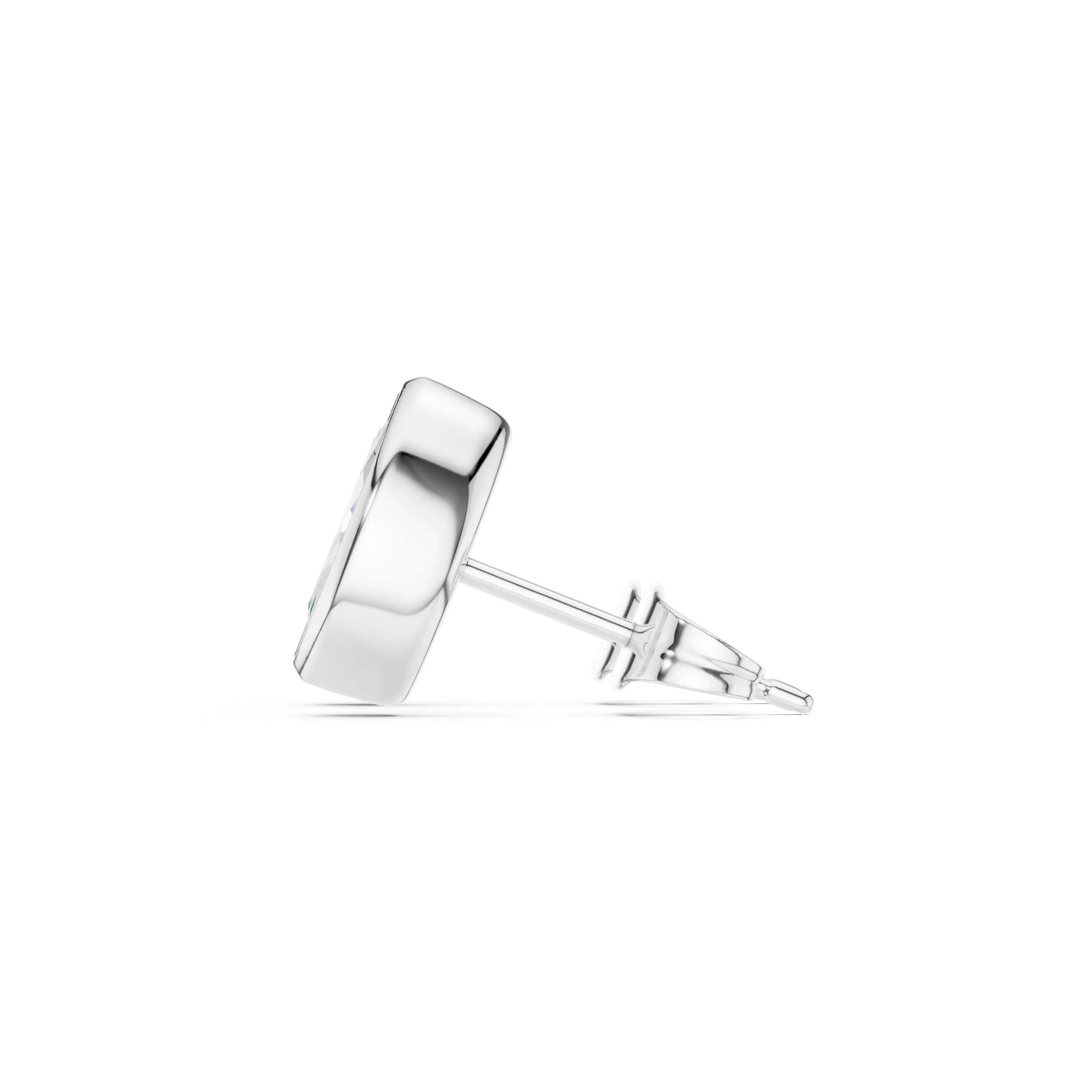 Side-Profile: Round Diamond Stud with Prong Setting in 925 Silver - Lab Grown - Driona Jewels