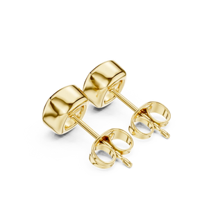 Back-View: Round Diamond Studs with Prong Setting in 14k Yellow Gold - Lab Grown - Driona Jewels