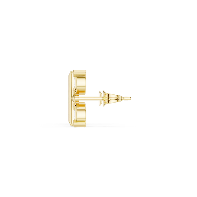 Side-Profile: Round Diamond Stud with Prong Setting in 14k Yellow Gold - Lab Grown - Driona Jewels