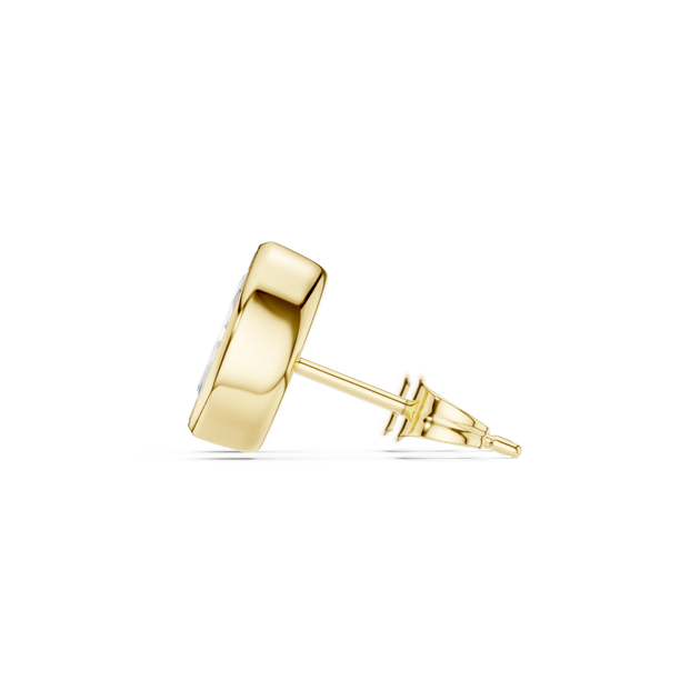 Side-Profile: Round Diamond Stud with Prong Setting in 14k Yellow Gold - Lab Grown - Driona Jewels