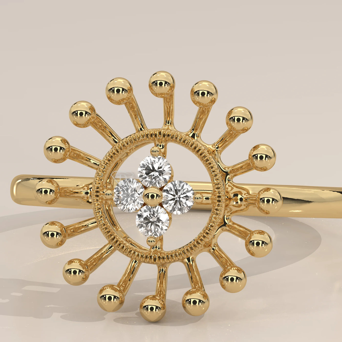 Stone Detail: Round Lab Grown Diamonds in Prong Setting – Yellow Gold – Driona Jewels