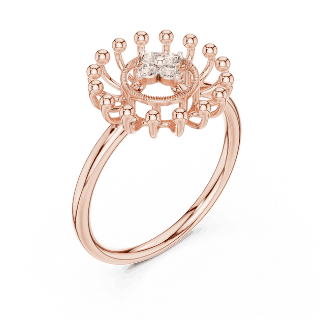 Driona Jewels Sunburst Diamond Ring | Gold Celestial Cluster Statement