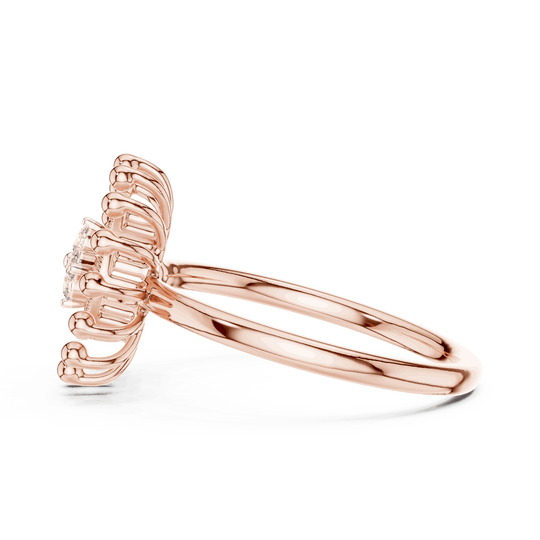 Driona Jewels Sunburst Diamond Ring | Gold Celestial Cluster Statement