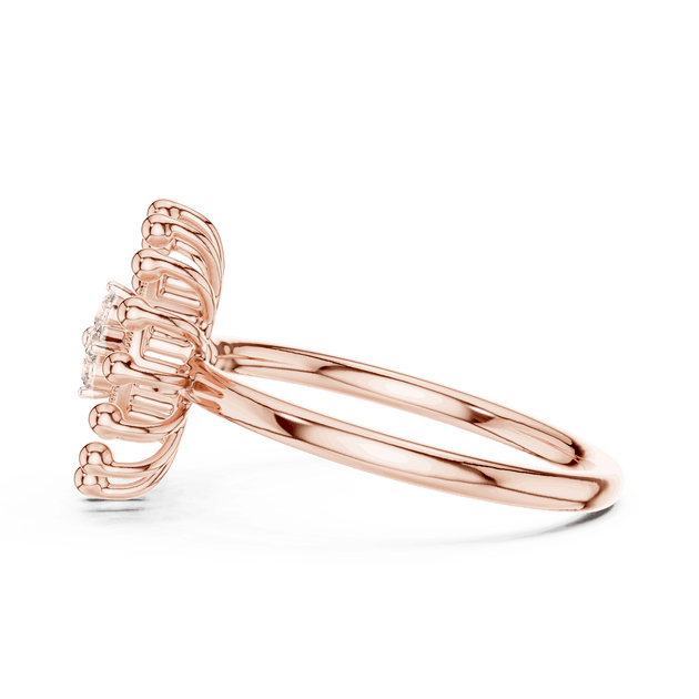 Driona Jewels Sunburst Diamond Ring | Gold Celestial Cluster Statement
