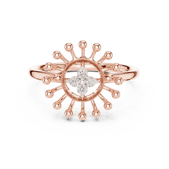 Driona Jewels Sunburst Diamond Ring | Gold Celestial Cluster Statement