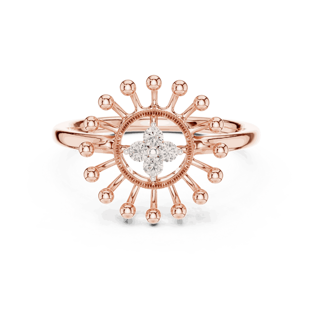 Driona Jewels Sunburst Diamond Ring | Gold Celestial Cluster Statement