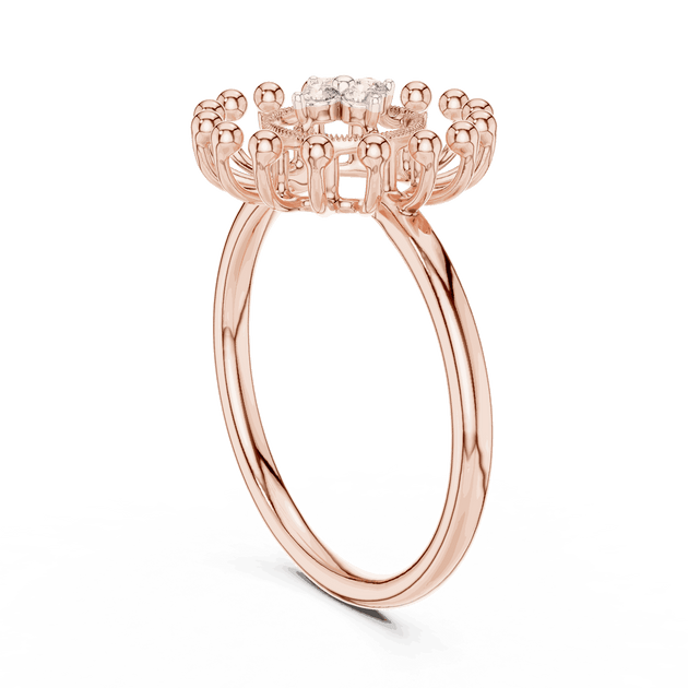 Driona Jewels Sunburst Diamond Ring | Gold Celestial Cluster Statement