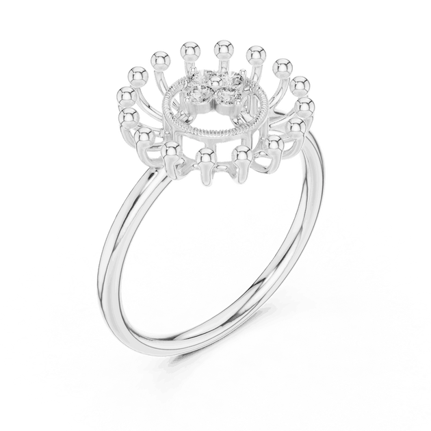 Driona Jewels Sunburst Diamond Ring | Gold Celestial Cluster Statement