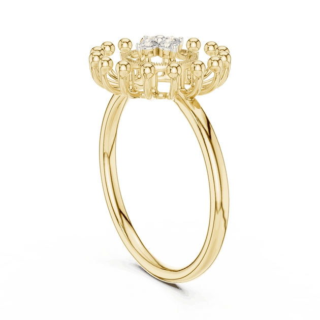 Driona Jewels Sunburst Diamond Ring | Gold Celestial Cluster Statement