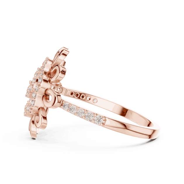 Driona Jewels Floral Swirl Diamond Ring | 14k Gold Open Petal Jewelry