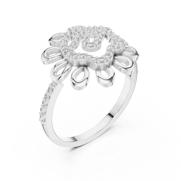 Driona Jewels Floral Swirl Diamond Ring | 14k Gold Open Petal Jewelry