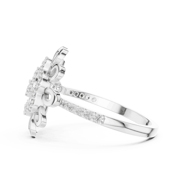 Driona Jewels Floral Swirl Diamond Ring | 14k Gold Open Petal Jewelry