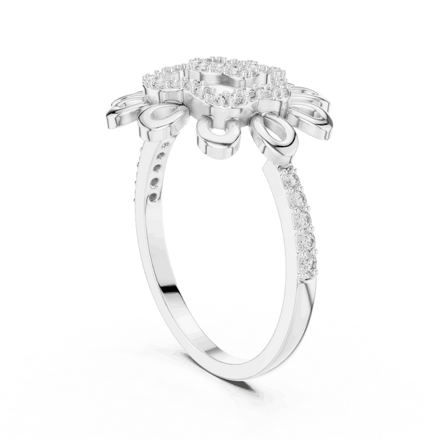 Driona Jewels Floral Swirl Diamond Ring | 14k Gold Open Petal Jewelry
