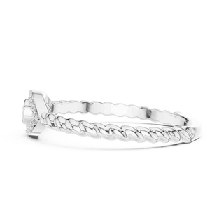 14K White Gold Diamond Ring featuring Teardrop Bezel Rope style with Polished finish for women - Perfect Everyday & Gifting Wear - Side View