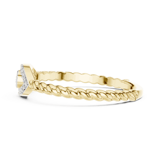 14K Yellow Gold Diamond Ring featuring Teardrop Bezel Rope style with Polished finish for women - Perfect Everyday & Gifting Wear - Side View