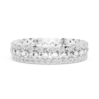 Top View: Round Cut Diamond Tennis Bracelet with Pave Setting in 14k White Gold - Lab Grown - Driona Jewels