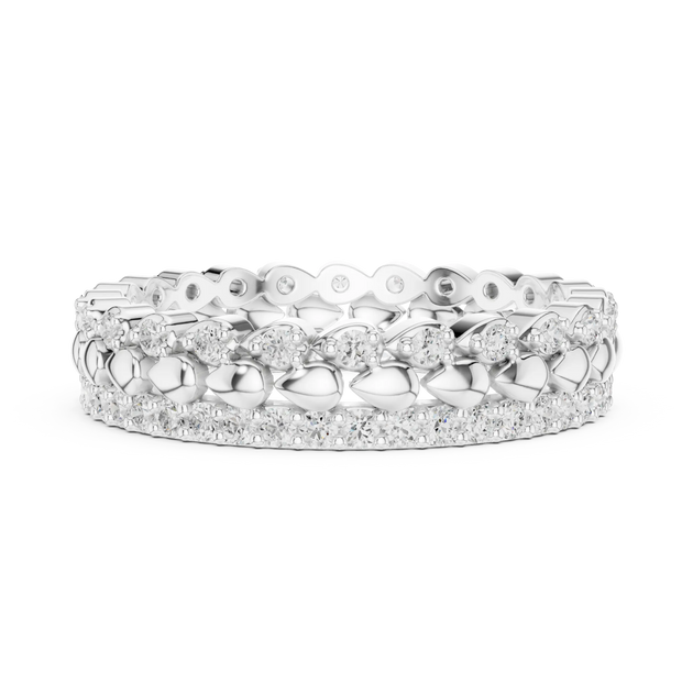 Top View: Round Cut Diamond Tennis Bracelet with Pave Setting in 14k White Gold - Lab Grown - Driona Jewels