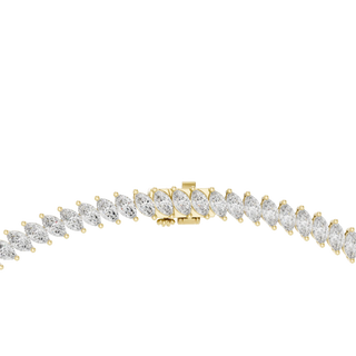 Front View: Round Cut Diamond Tennis Bracelet with Prong Setting in 14k Yellow Gold - Lab Grown - Driona Jewels