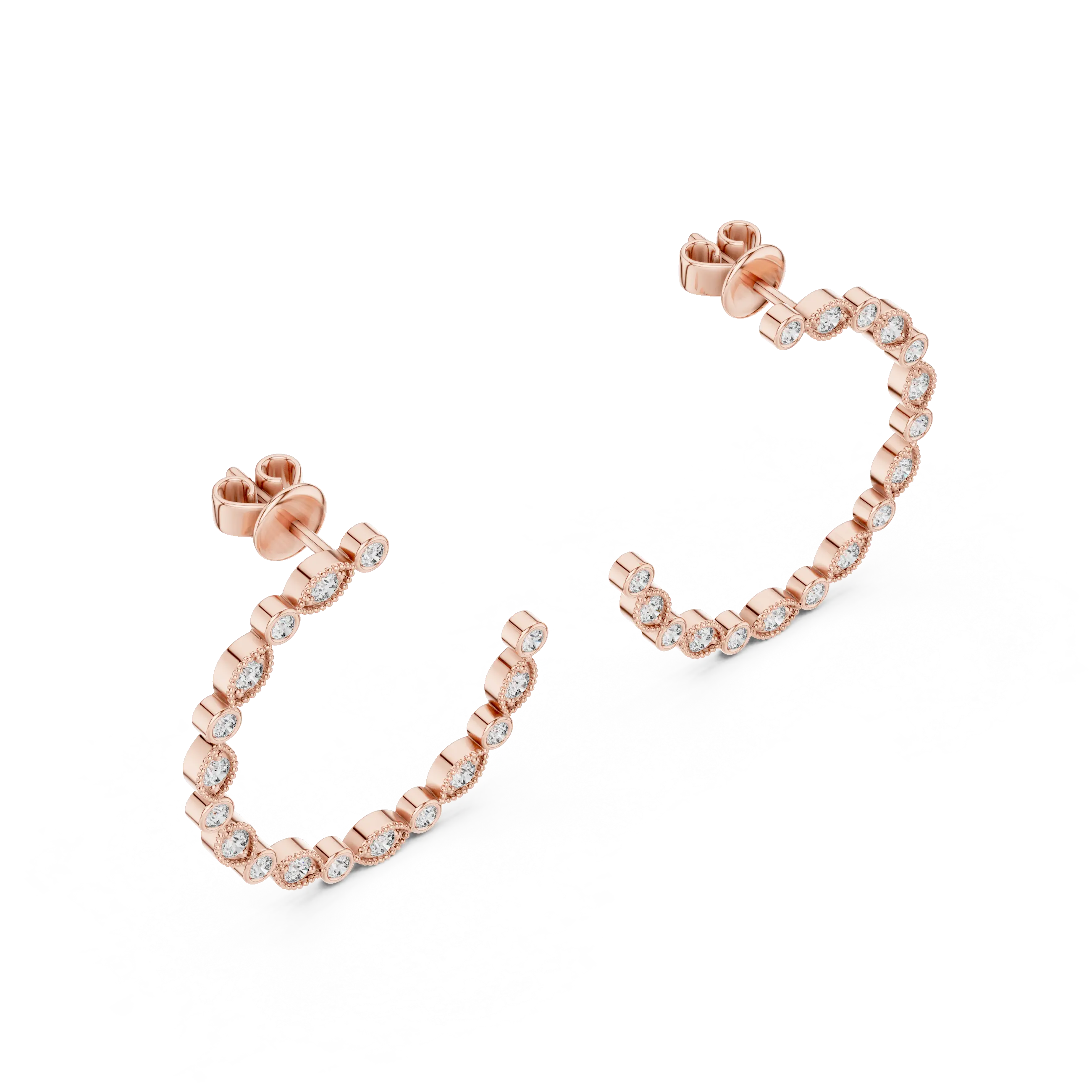 Flat Lay: Round Diamond Tennis Bracelet with Prong Setting in 14k Rose Gold - Lab Grown - Driona Jewels