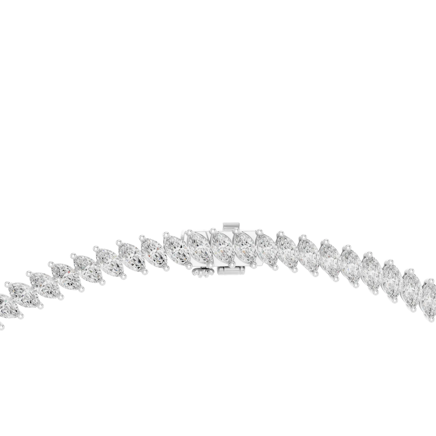 Side-Profile: Round Diamond Tennis Bracelet with Prong Setting in 14k White Gold - Lab Grown - Driona Jewels