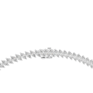 Side-Profile: Round Diamond Tennis Bracelet with Prong Setting in 14k White Gold - Lab Grown - Driona Jewels