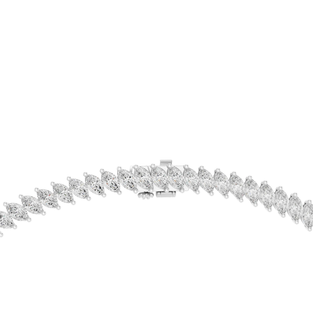 Side-Profile: Round Diamond Tennis Bracelet with Prong Setting in 14k White Gold - Lab Grown - Driona Jewels