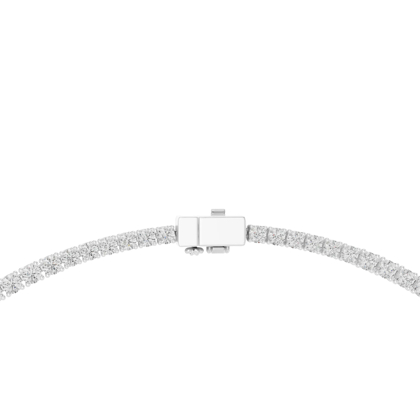 Top View: Round Diamond Tennis Bracelet with Prong Setting in 14k White Gold - Lab Grown - Driona Jewels