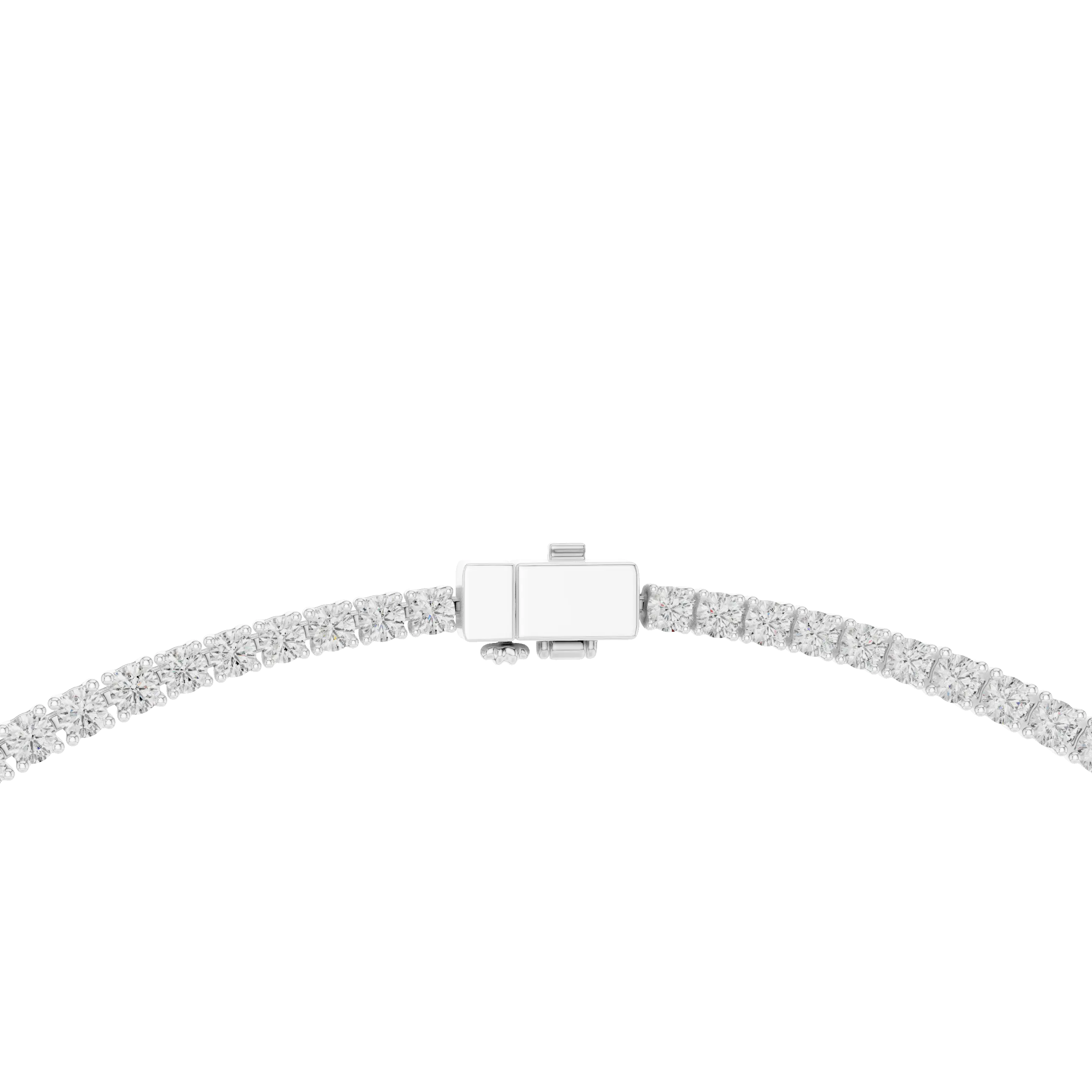 Top View: Round Diamond Tennis Bracelet with Prong Setting in 14k White Gold - Lab Grown - Driona Jewels