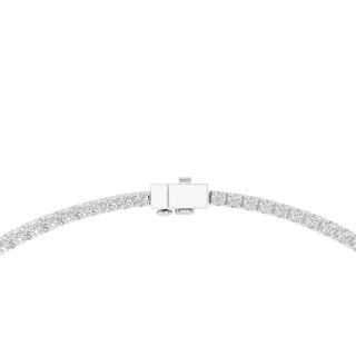 Top View: Round Diamond Tennis Bracelet with Prong Setting in 14k White Gold - Lab Grown - Driona Jewels