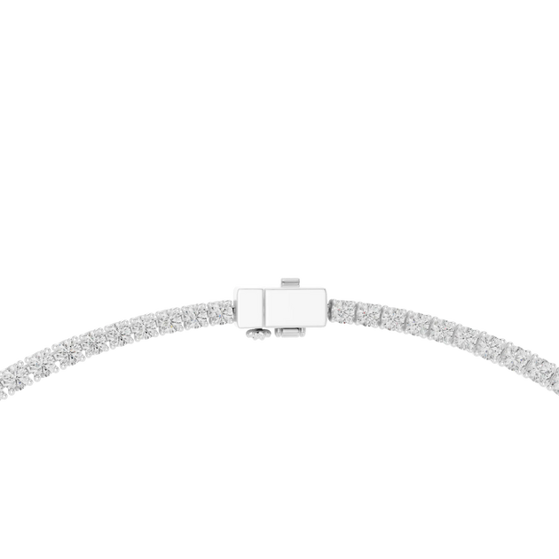 Top View: Round Diamond Tennis Bracelet with Prong Setting in 14k White Gold - Lab Grown - Driona Jewels