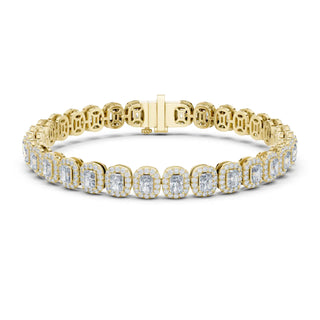 Front View: Oval Diamond Tennis Bracelet with Prong Setting in 14k Yellow Gold - Lab Grown - Driona Jewels
