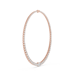 Flat Lay: Round Diamond Tennis Bracelet with Prong Setting in 14k Rose Gold - Lab Grown - Driona Jewels