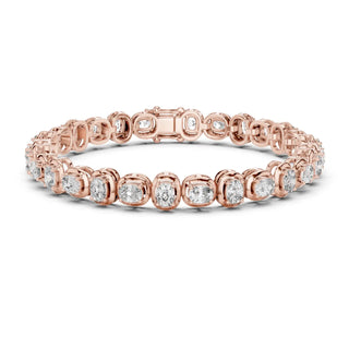 Front View: Round Diamond Tennis Bracelet with Prong Setting in 14k Rose Gold - Lab Grown - Driona Jewels