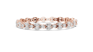 Front View: Round Diamond Tennis Bracelet with Prong Setting in 14k Rose Gold - Lab Grown - Driona Jewels
