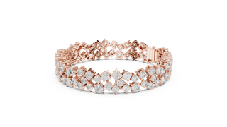 Front View: Round Diamond Tennis Bracelet with Prong Setting in 14k Rose Gold - Lab Grown - Driona Jewels