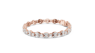 Front View: Round Diamond Tennis Bracelet with Prong Setting in 14k Rose Gold - Lab Grown - Driona Jewels