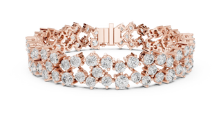 Front View: Round Diamond Tennis Bracelet with Prong Setting in 14k Rose Gold - Lab Grown - Driona Jewels